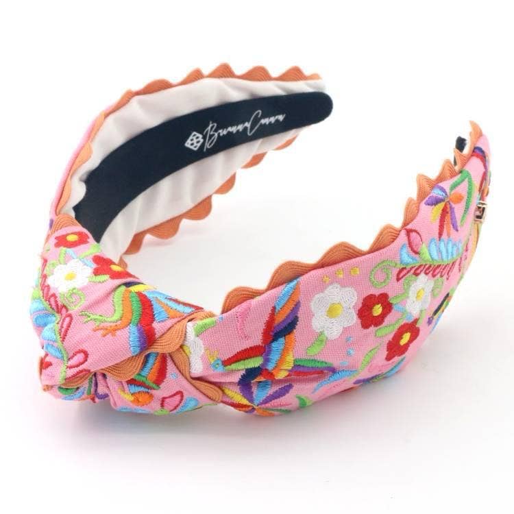 Embroidered Otomi Headband with Ric Rac Trim